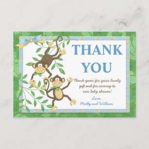 Affe-Babyparty danken Ihnen zu kardieren Dankeskarte