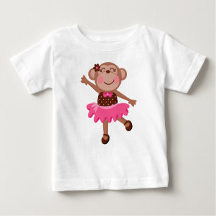Affe-Ballerina-Girly Baby-Sleeveless Kleid Baby T-shirt