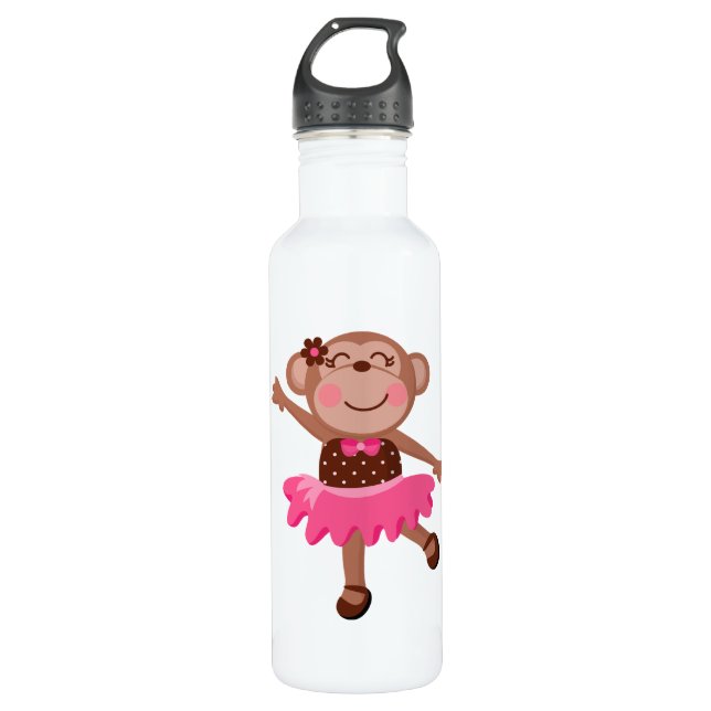 Affe-Ballerina Trinkflasche (Vorderseite)