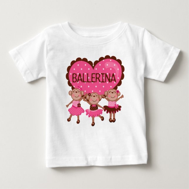 Affe Ballet Girly Baby Baby Baby Baby Geschmeidige Baby T-shirt (Vorderseite)