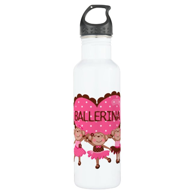 Affe-Ballett Trinkflasche (Vorderseite)