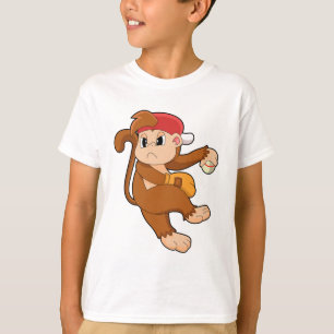 Affe bei Baseball mit Baseball-Handschuh T-Shirt