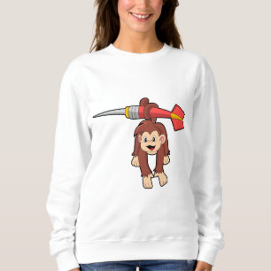 Affe bei Darts mit Dart Sweatshirt