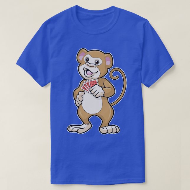 Affe bei Karten 1 T-Shirt (Design vorne)
