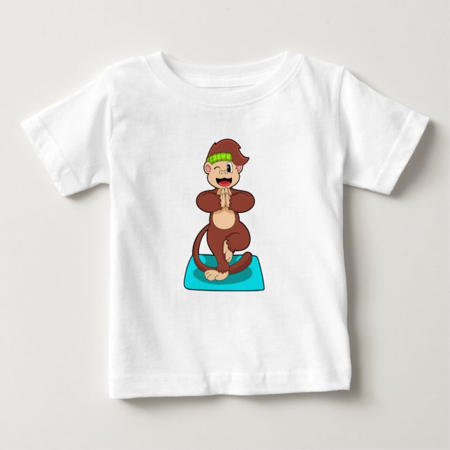 Affe bei Yoga Stehend Baby T-shirt (Vorderseite)
