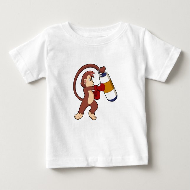 Affe beim Boxen mit Beutel Baby T-shirt (Vorderseite)