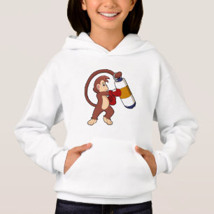 Affe beim Boxen mit Beutel Hoodie