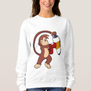 Affe beim Boxen mit Beutel Sweatshirt