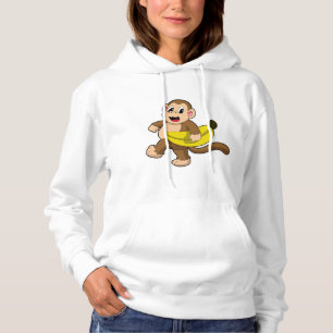Affe beim Laufen mit Banane Hoodie