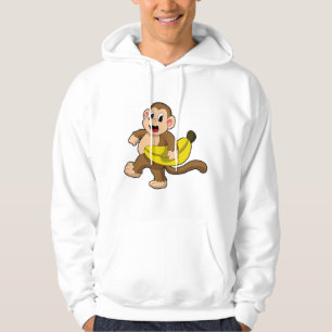 Affe beim Laufen mit Banane Hoodie
