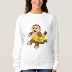 Affe beim Laufen mit Banane Sweatshirt