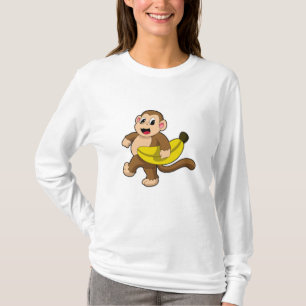 Affe beim Laufen mit Banane T-Shirt