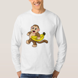 Affe beim Laufen mit Banane T-Shirt