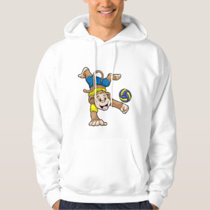 Affe beim Sport mit Volleyball Hoodie