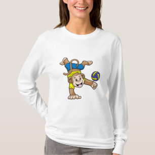 Affe beim Sport mit Volleyball T-Shirt