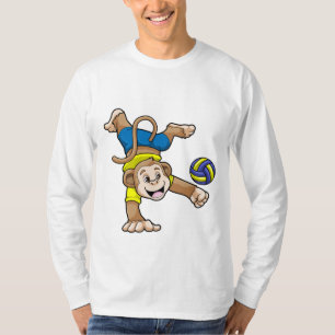 Affe beim Sport mit Volleyball T-Shirt