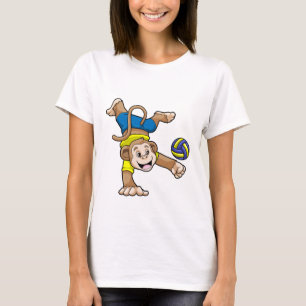 Affe beim Sport mit Volleyball T-Shirt