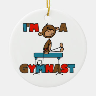 Affe bin ich ein Gymnast Keramikornament