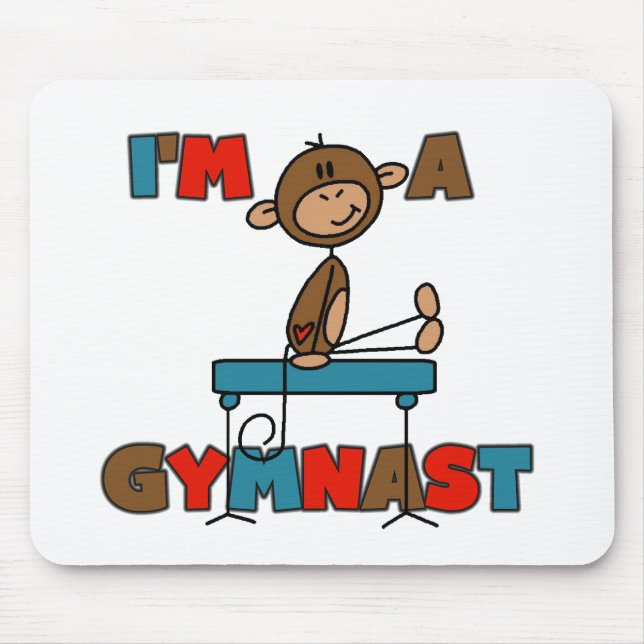 Affe bin ich ein Gymnast-T - Shirts und Geschenke Mousepad (Vorne)