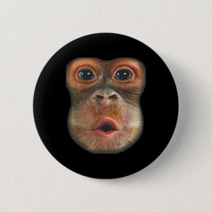 Affe bläst Bauchgesicht Button
