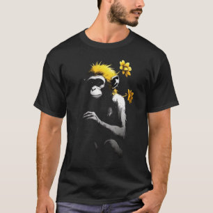Affe Blume Primat Animal Chimpanzee Zoo Affe T-Shirt