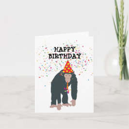 Affe Chimpanzee Partying Animals Geburtstagsparty Karte