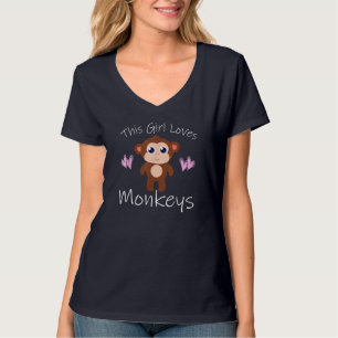 Affe DIESES MÄDCHEN LIEBEN MONKEYS Niedliches Gesc T-Shirt