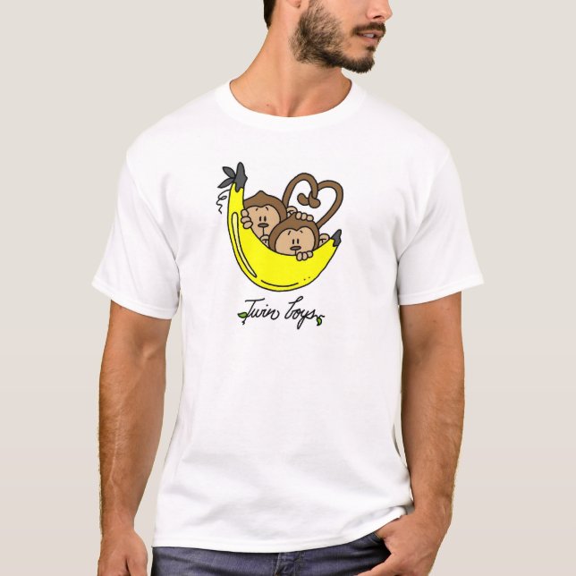 Affe-Doppeljungen-T-Shirts und Geschenke T-Shirt (Vorderseite)