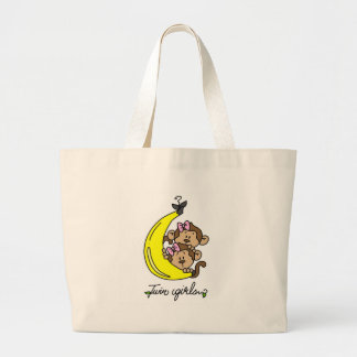 Affe-Doppelmädchen-T - Shirts und Geschenke Jumbo Stoffbeutel