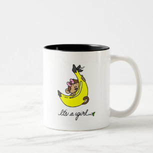 Affe Es ist ein Mädchen T-Shirts und Geschenke Zweifarbige Tasse