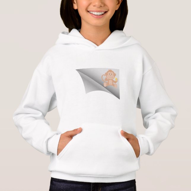 Affe essen Banane unter dem Pflaster Hoodie (Vorderseite)