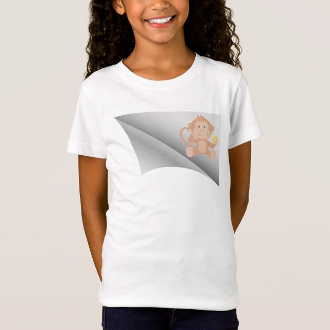 Affe essen Banane unter dem Pflaster T-Shirt (Vorderseite)