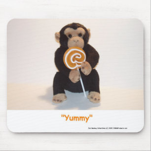 Affe essen einen üppigen Sauger-Maus-Matte Mousepad