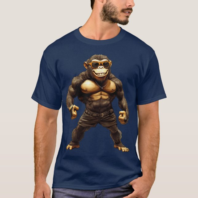 Affe Fitness/Trainingsaffe T - Shirt (Vorderseite)