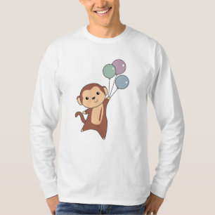 Affe fliegt mit Balloons oben süß T-Shirt