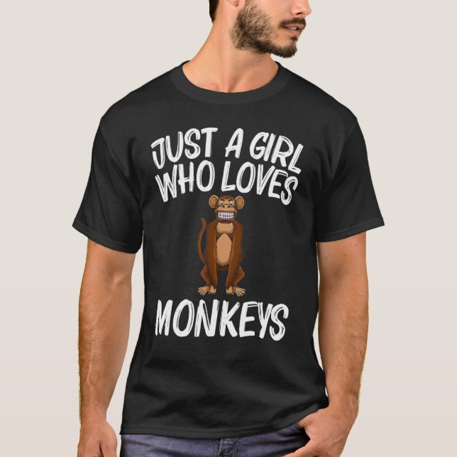 Affe für Mädchen Kinder Primat Tier Affe T-Shirt (Vorderseite)