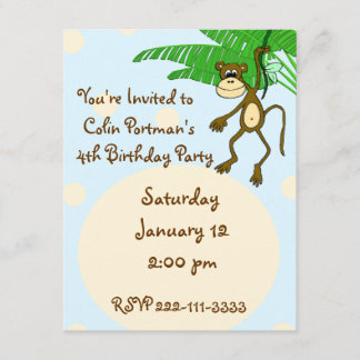 Affe-Geburtstags-Einladung Einladung