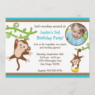 Affe-Geburtstags-Party Einladung