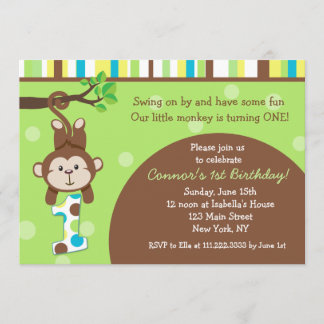 Affe-Geburtstags-Party Einladungen