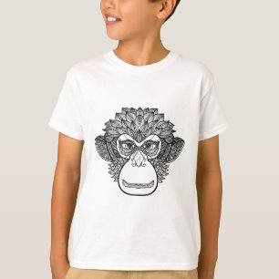 Affe-Gekritzel-Gesicht T-Shirt
