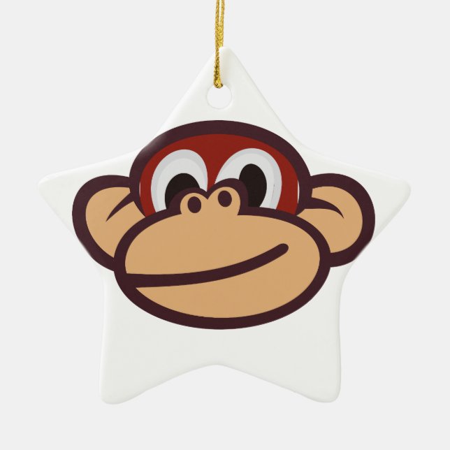 Affe-Gesicht Keramik Ornament (Vorne)