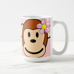Affe Girl Blume Kaffee Tasse