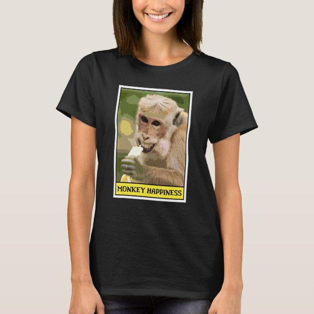 Affe glücklich Affe ist glücklich Meme T-Shirt (Vorderseite)