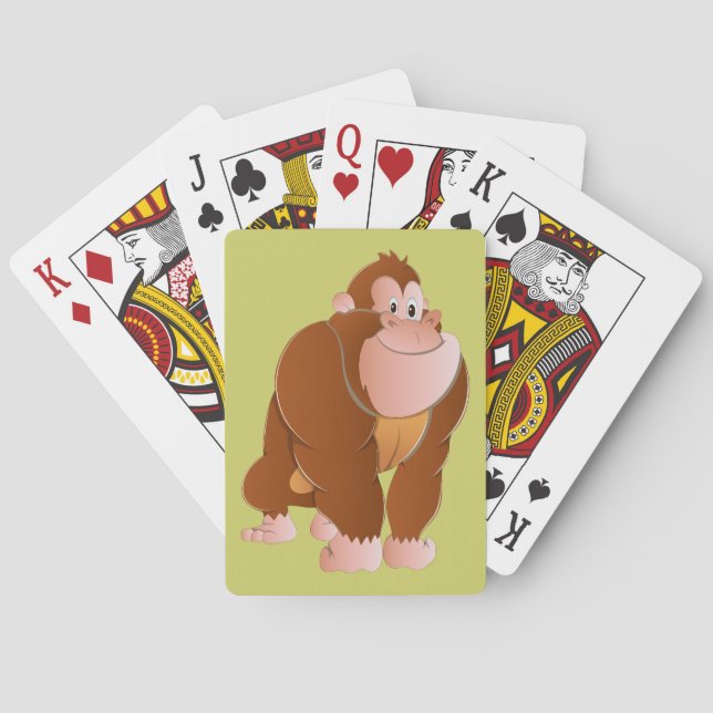 Affe Gorilla ape Spielkarten (Rückseite)