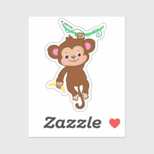 Affe Grabbing Banana Aufkleber