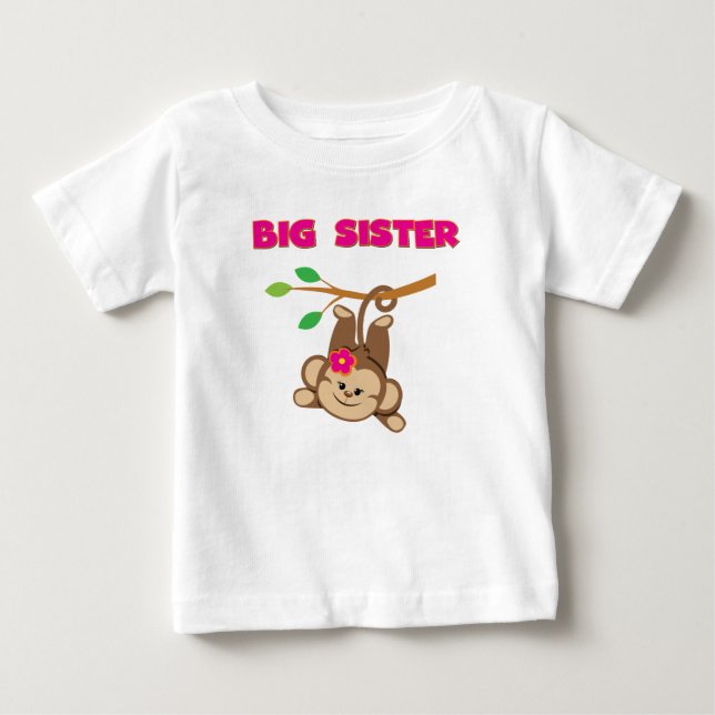 Affe-große Schwester Baby T-shirt (Vorderseite)