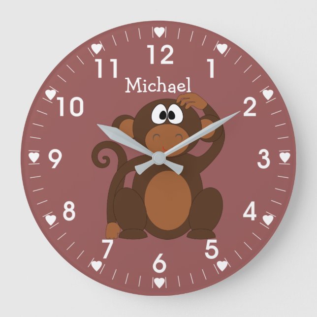 Affe Große Wanduhr (Vorderseite)