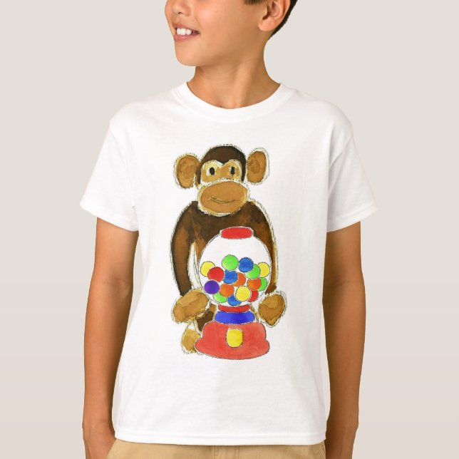 Affe Gumball Maschine T-Shirt (Vorderseite)