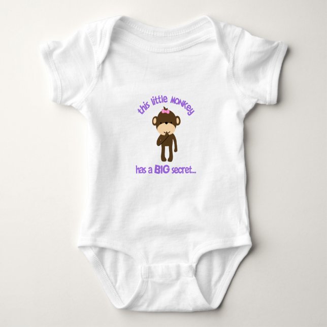 Affe hat einen geheimen großen Schwester Baby Strampler (Vorderseite)
