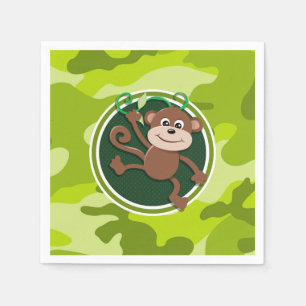 Affe; hellgrüne Camouflage, Tarnung Serviette